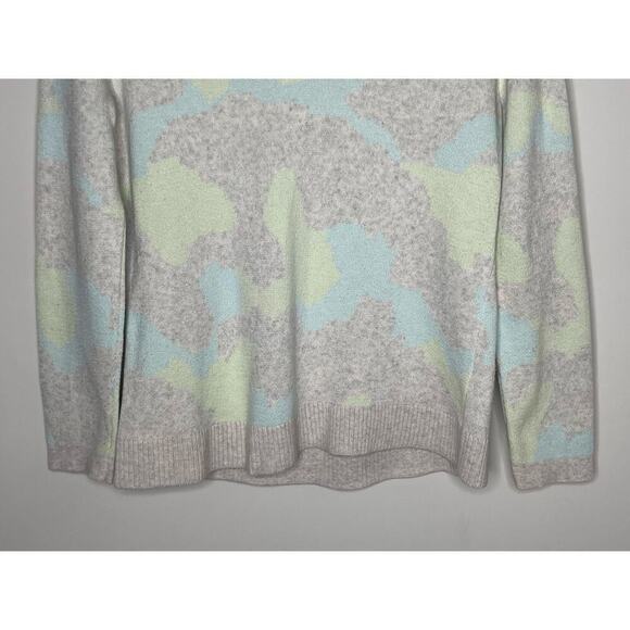 Alashan Cashmere Cotton Blend Pastel Camo Printed Sweater Women's Size XS - Picture 3 of 6